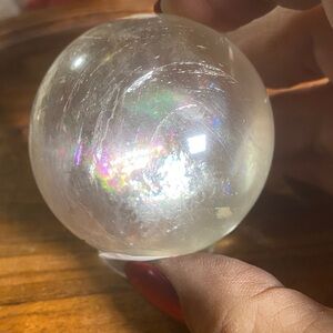 Honey calcite Iridescent Crystal Sphere